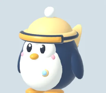 Thunder in a yellow beanie and ski goggles, with a snowboard.
